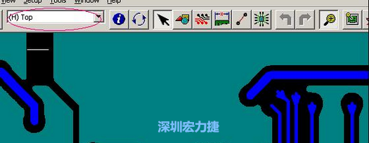 如果圖形像下圖一樣無法顯示鉆孔，只須圖（186）將紅色圈住的活動(dòng)層改為當(dāng)前顯示層即可。